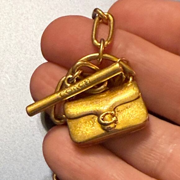 🎉HP!🎉Coach Tabby Purse Charm Brass Link Bracelet - Picture 7 of 12